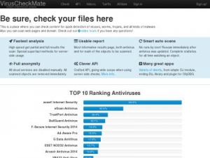 Скриншот главной страницы сайта viruscheckmate.com