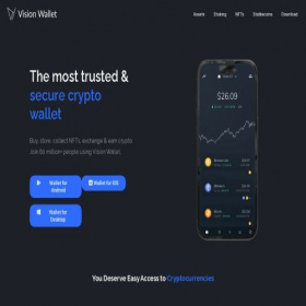 Скриншот главной страницы сайта visionwallet.io