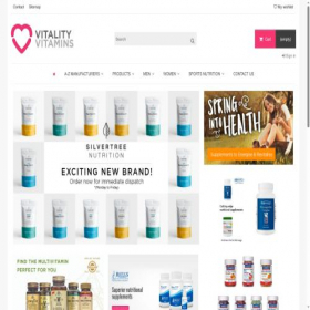 Скриншот главной страницы сайта vitalityvitamins.co.uk