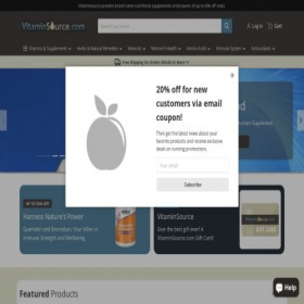 Скриншот главной страницы сайта vitaminsource.com