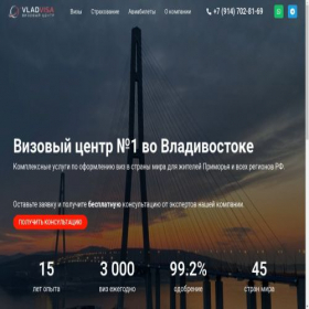 Скриншот главной страницы сайта vladvisa.ru