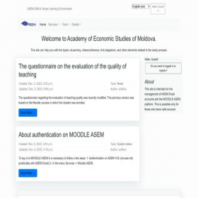 Скриншот главной страницы сайта vle.ase.md