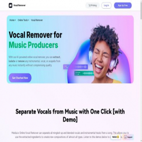 Скриншот главной страницы сайта vocalremover.media.io
