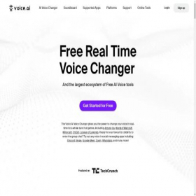 Скриншот главной страницы сайта voice.ai
