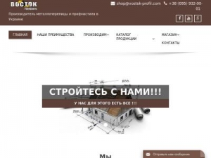 Скриншот главной страницы сайта vostok-profil.com