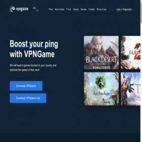 Скриншот главной страницы сайта vpngame.online