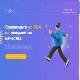 Скриншот главной страницы сайта vsktest.info