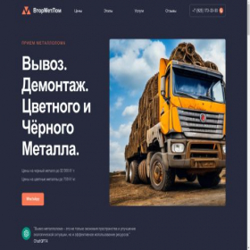 Скриншот главной страницы сайта vtormetall.pro