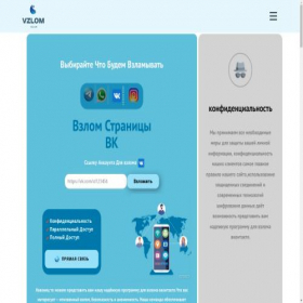 Скриншот главной страницы сайта vzlom.biz