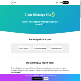 Скриншот главной страницы сайта wa.link