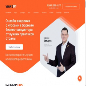 Скриншот главной страницы сайта wakeup-s.com