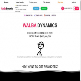 Скриншот главной страницы сайта walba-dynamics.com