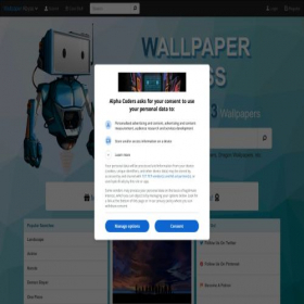 Скриншот главной страницы сайта wall.alphacoders.com