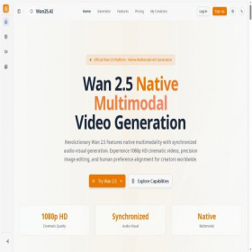 Скриншот главной страницы сайта wan25.ai