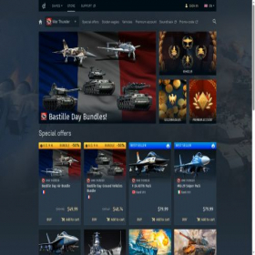 Скриншот главной страницы сайта warthunderstore.ru