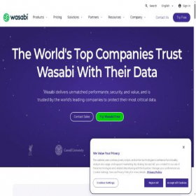 Скриншот главной страницы сайта wasabi.com