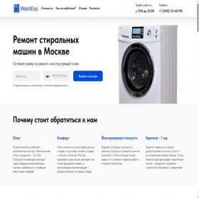 Скриншот главной страницы сайта washexp.ru