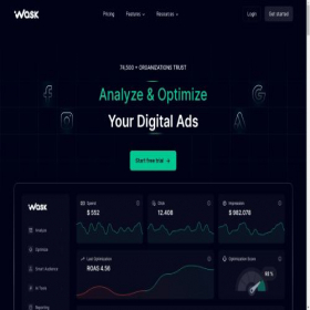 Скриншот главной страницы сайта wask.co