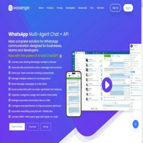 Скриншот главной страницы сайта wassenger.com