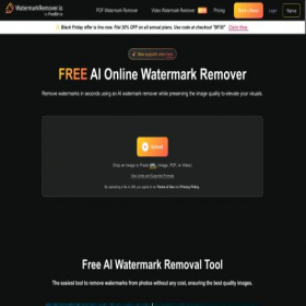 Скриншот главной страницы сайта watermarkremover.io