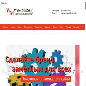 Скриншот главной страницы сайта watermillsky.ru