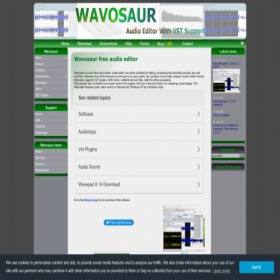 Скриншот главной страницы сайта wavosaur.com