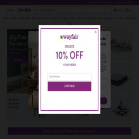 Скриншот главной страницы сайта wayfair.com
