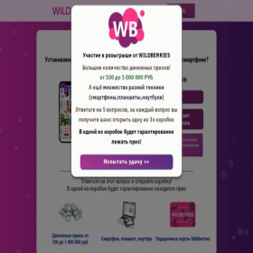 Скриншот главной страницы сайта wb-gift.official-invite-2024.xyz