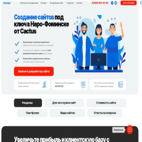 Скриншот главной страницы сайта web-cactus.ru
