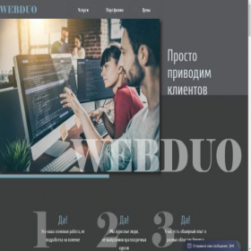 Скриншот главной страницы сайта web-duo.ru