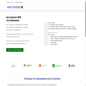 Скриншот главной страницы сайта web-testers.ru