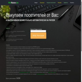 Скриншот главной страницы сайта webmasterz.biz