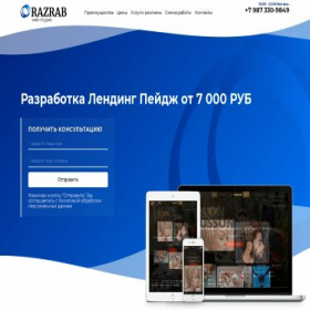 Скриншот главной страницы сайта webrazrabs.ru