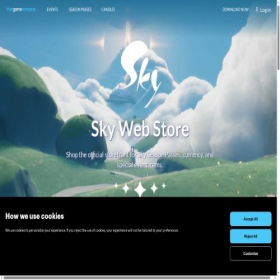 Скриншот главной страницы сайта webshop.thatskygame.com