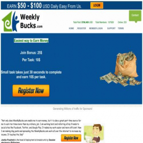 Скриншот главной страницы сайта weeklybucks.com