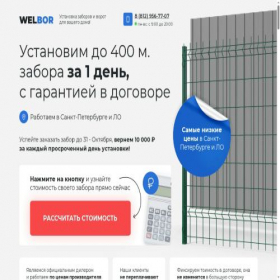 Скриншот главной страницы сайта welbor.ru