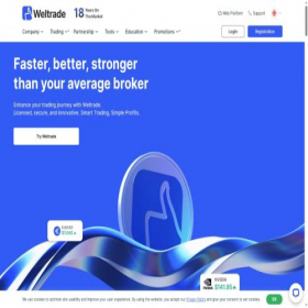 Скриншот главной страницы сайта weltrade.com