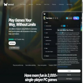 Скриншот главной страницы сайта wemod.com