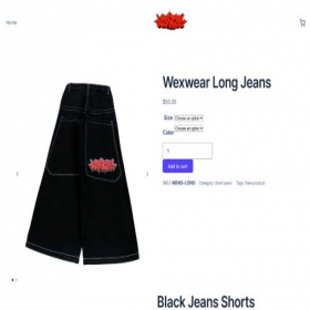 Скриншот главной страницы сайта wexwearshop.com