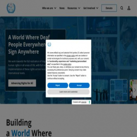 Скриншот главной страницы сайта wfdeaf.org