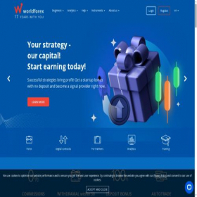 Скриншот главной страницы сайта wforex.com