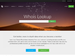 Скриншот главной страницы сайта whois.domaintools.com