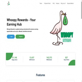 Скриншот главной страницы сайта whoopyrewards.com