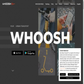 Скриншот главной страницы сайта whoosh.bike