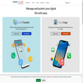 Скриншот главной страницы сайта wideanglesoftware.com