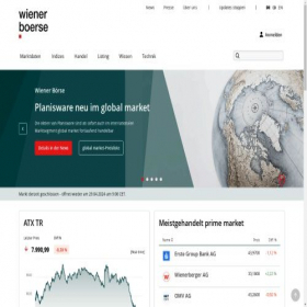Скриншот главной страницы сайта wienerborse.at