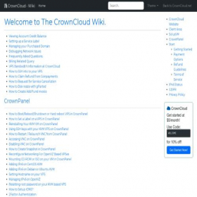 Скриншот главной страницы сайта wiki.crowncloud.net