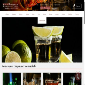 Скриншот главной страницы сайта wine-shampan.ru