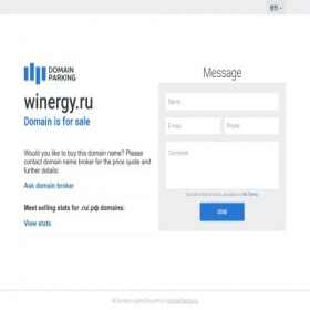 Скриншот главной страницы сайта winergy.ru