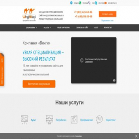 Скриншот главной страницы сайта wingi.ru